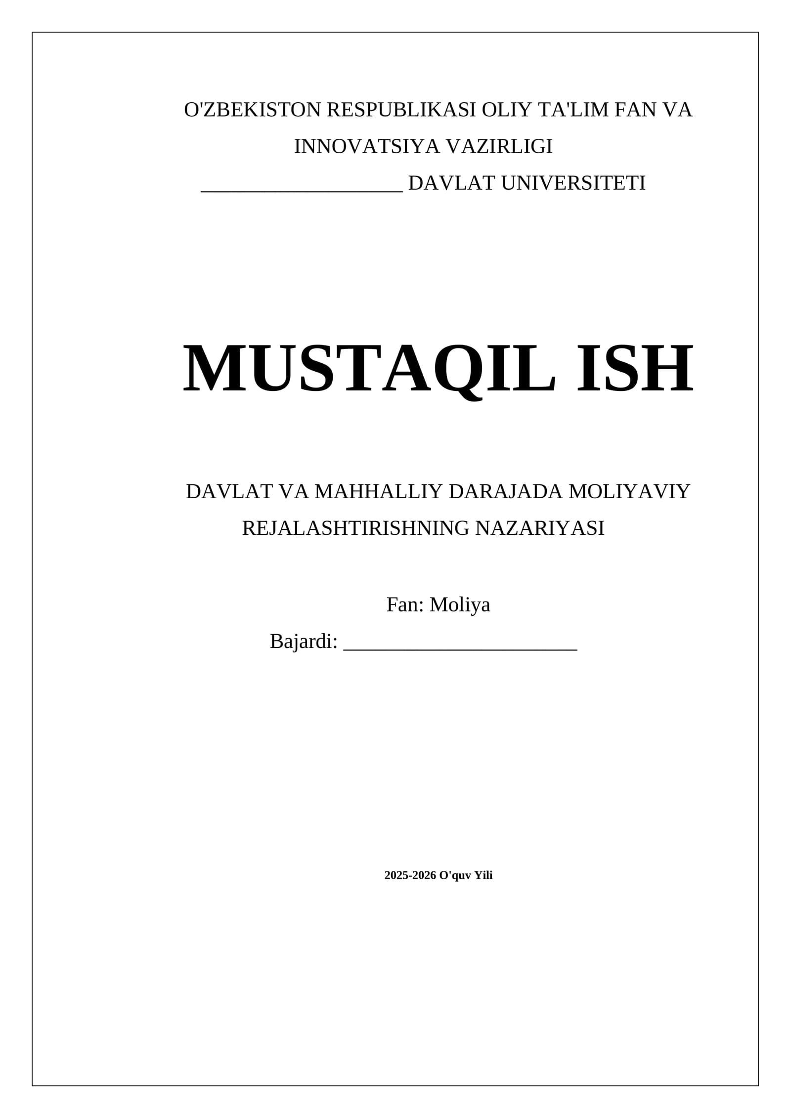 MOLIYANI BOSHQARISHNING MOHIYATI, ZARURLIGI VA AHAMIYATI