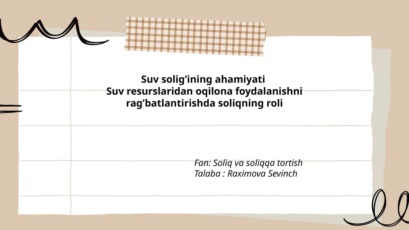Suv solig’ining ahamiyati