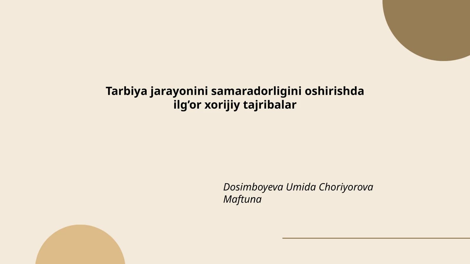 Tarbiya jarayonini samaradorligini oshirishda ilg’or xorijiy tajribalar