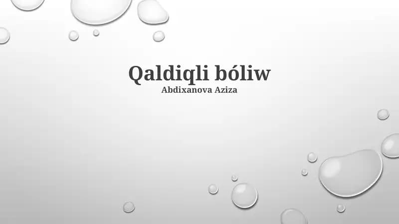 Qaldiqli bóliw