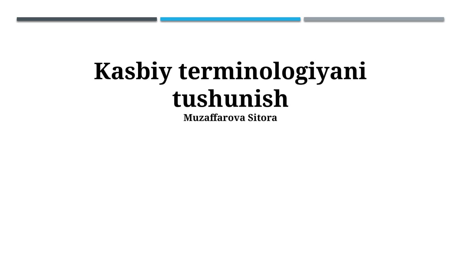 Kasbiy terminologiyani tushunish