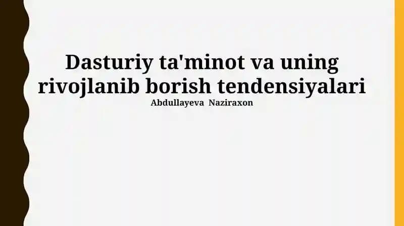 Dasturiy ta'minot va uning rivojlanib borish tendensiyalari