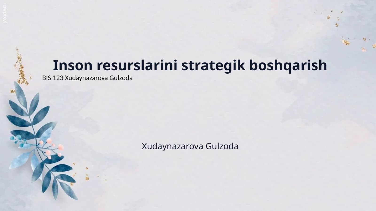 Inson resurslarini strategik boshqarish