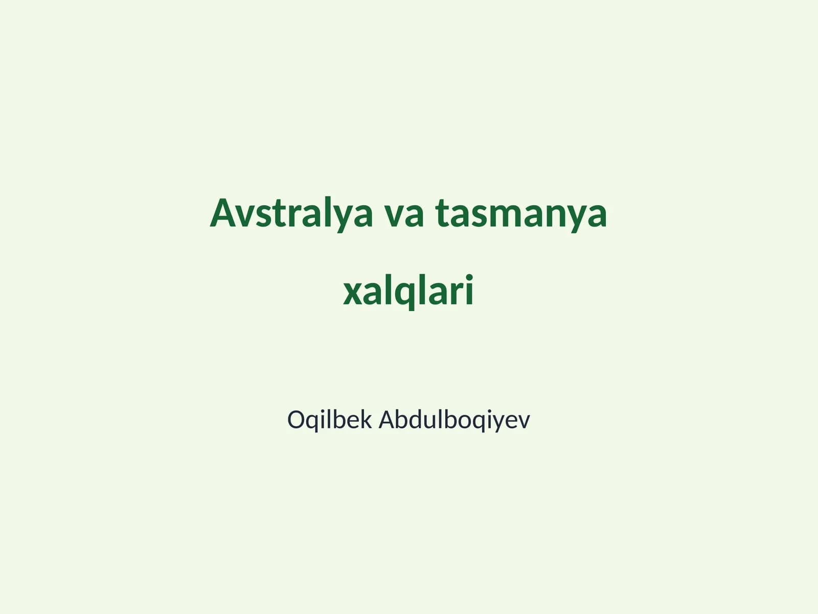 Avstralya va tasmanya xalqlari