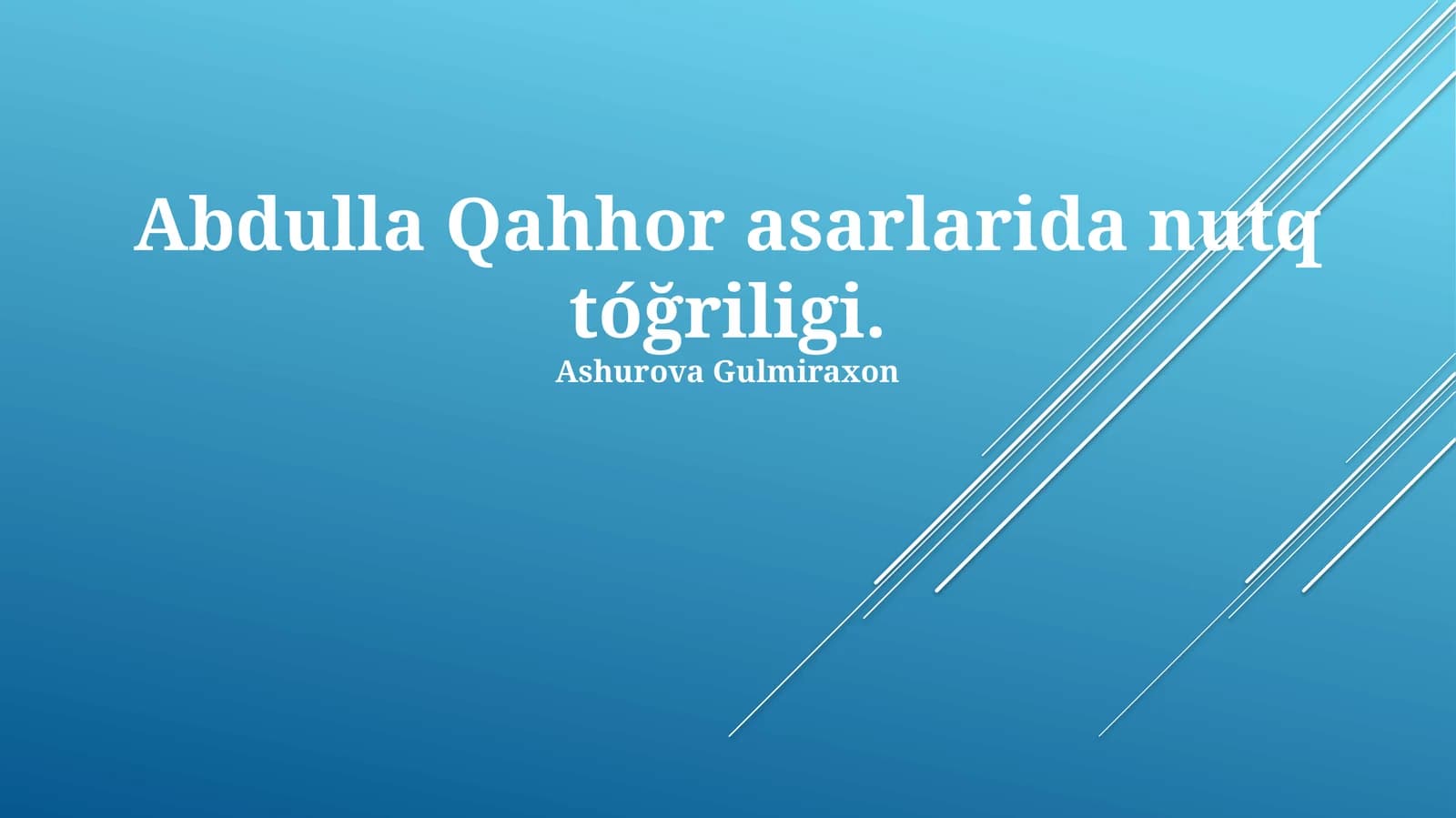 Abdulla Qahhor ijodi