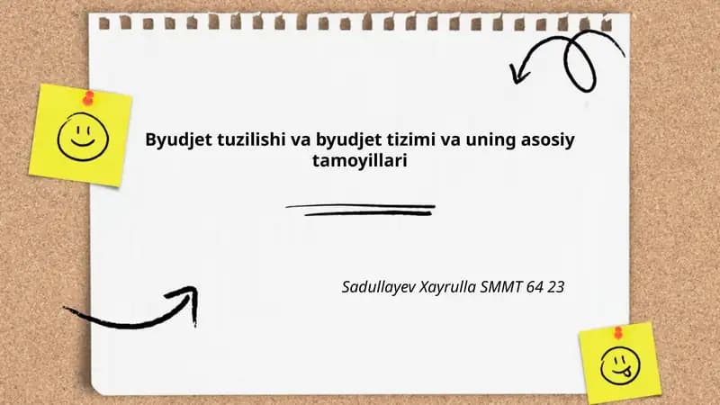 Byudjet tuzilishi va byudjet tizimi va uning asosiy tamoyillari