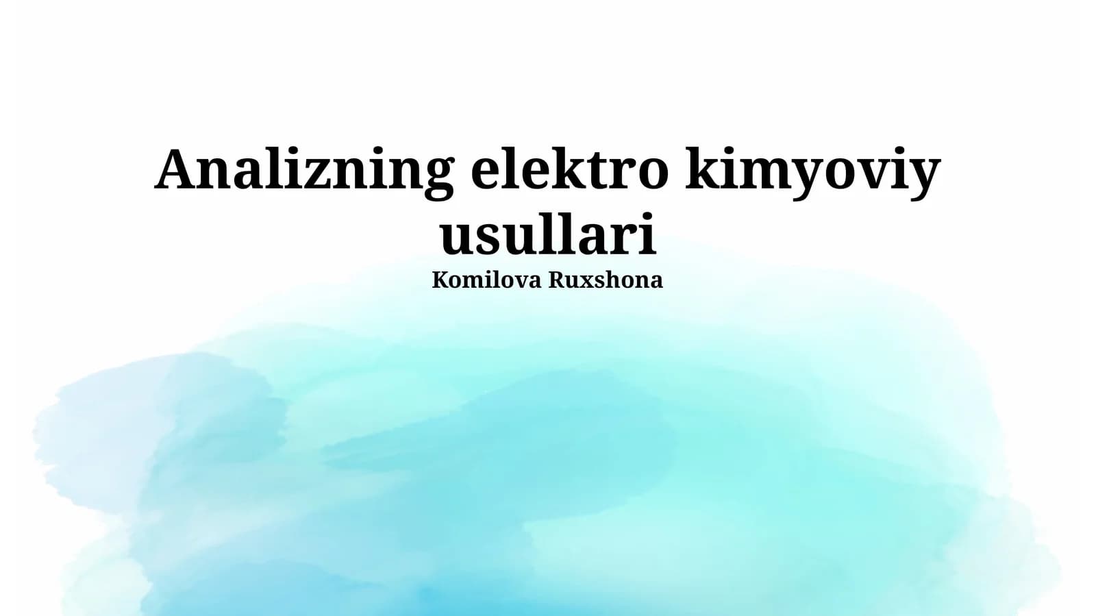Elektrokimyoviy Analizning Asosiy Usullari