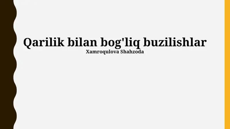 Yoshga bog'liq kasalliklarning barchasi