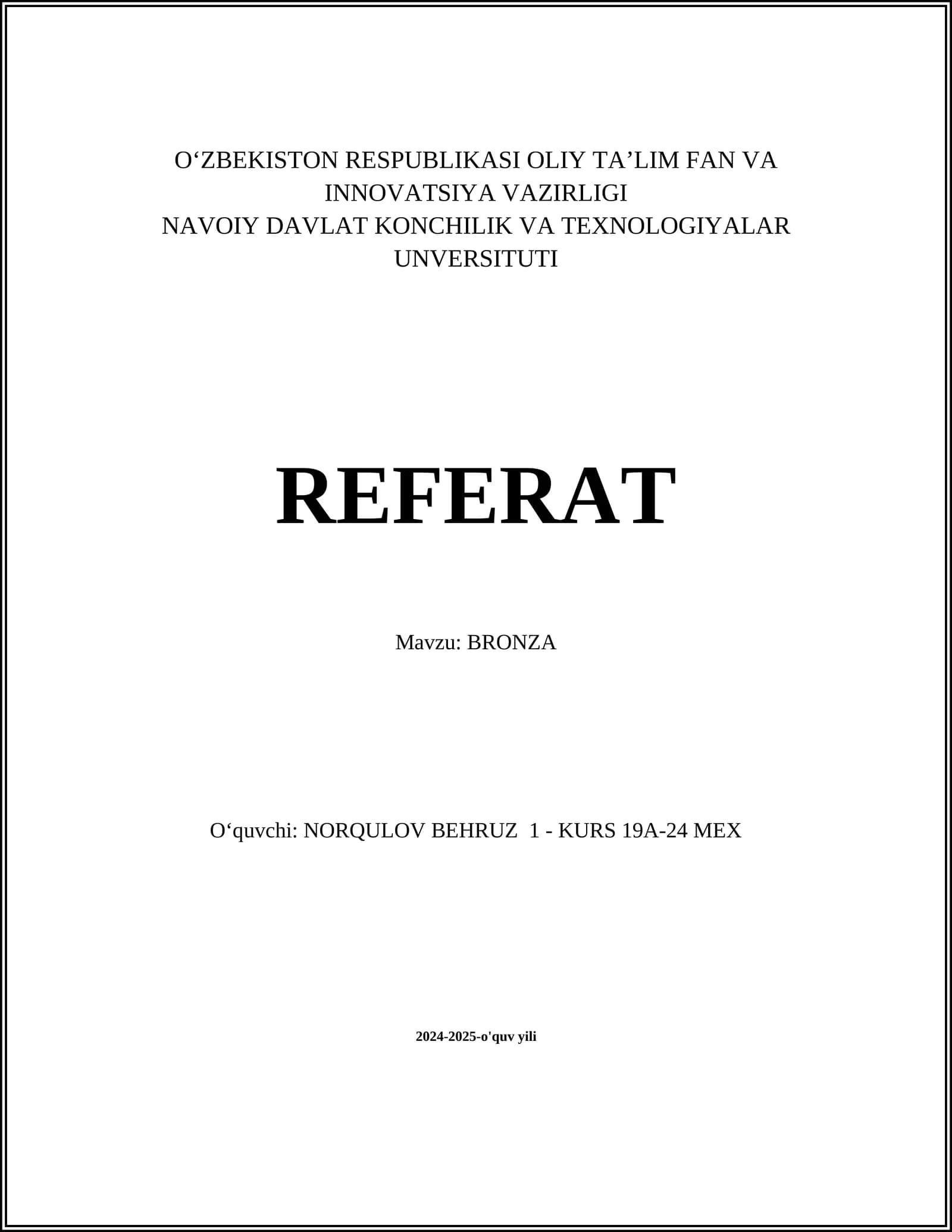 BRONZA