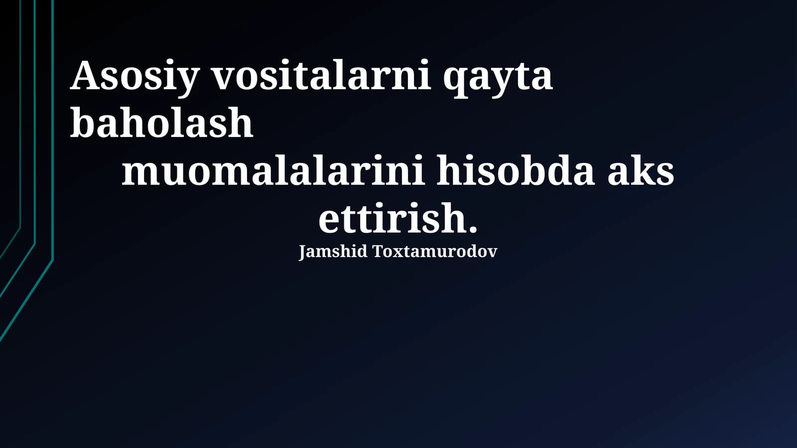Asosiy vositalarni qayta baholash