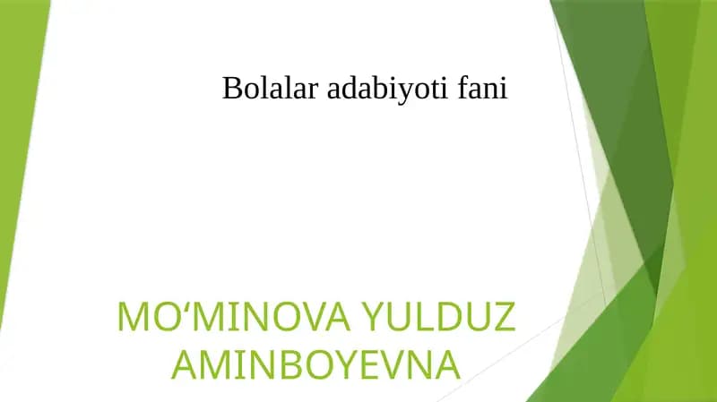 Bolalar Adabiyotifani
