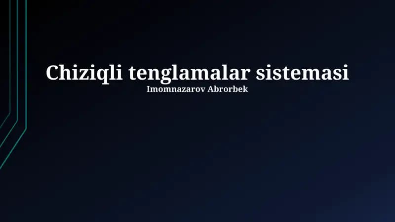 Chiziqli tenglamalar sistemasi