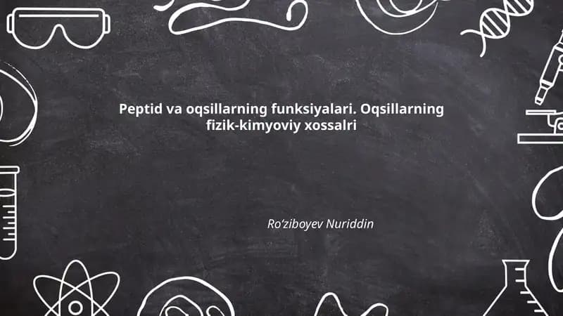 Peptid va oqsillarning funksiyalari