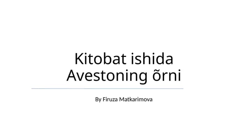 Avestoning õrni