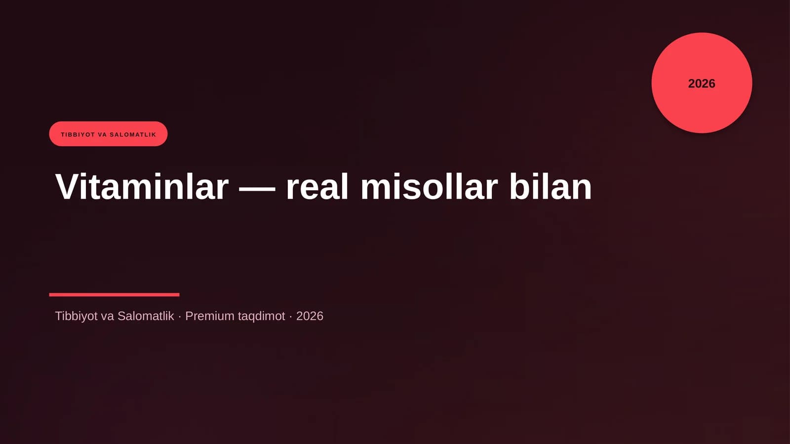 Vitaminlar — real misollar bilan