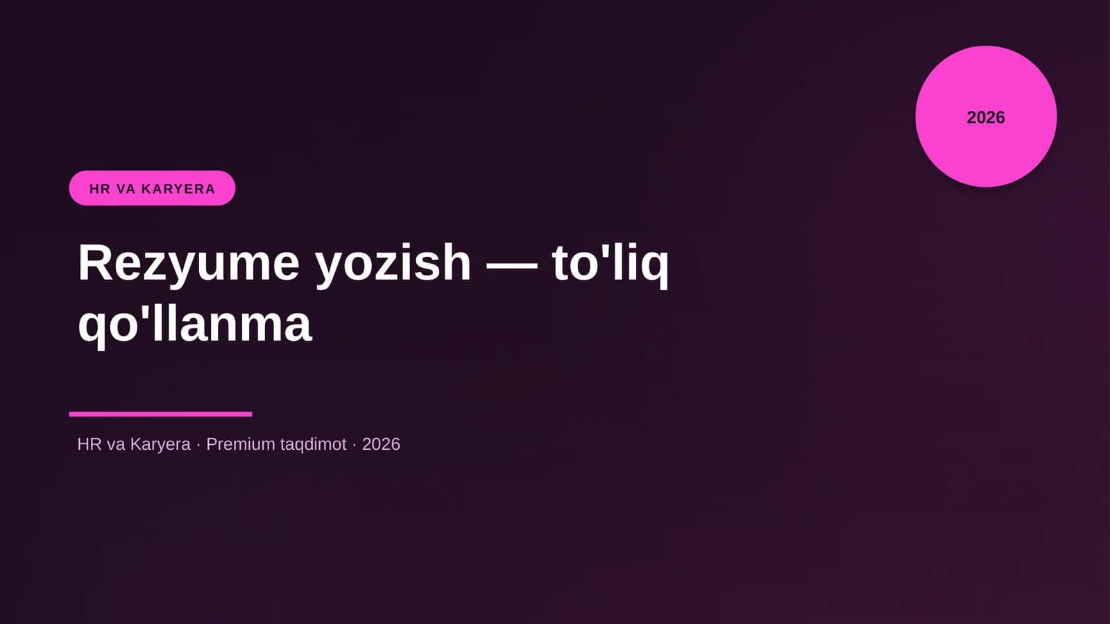Rezyume yozish — to'liq qo'llanma