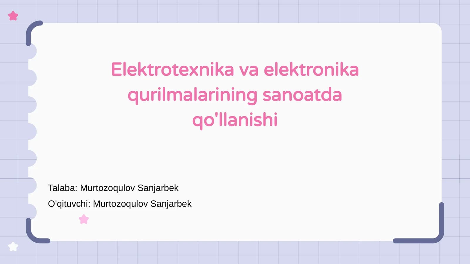 Elektrotexnika va elektronika qurilmalarining sanoatda qo'llanishi