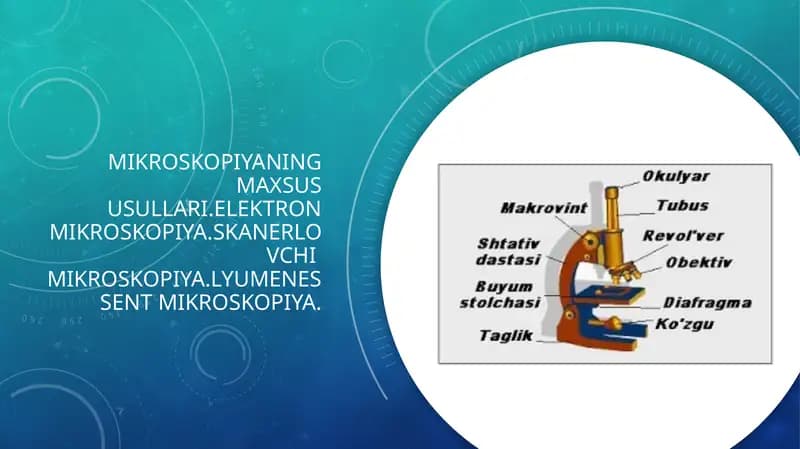 Mikroskopiyaning Maxsus Usullari