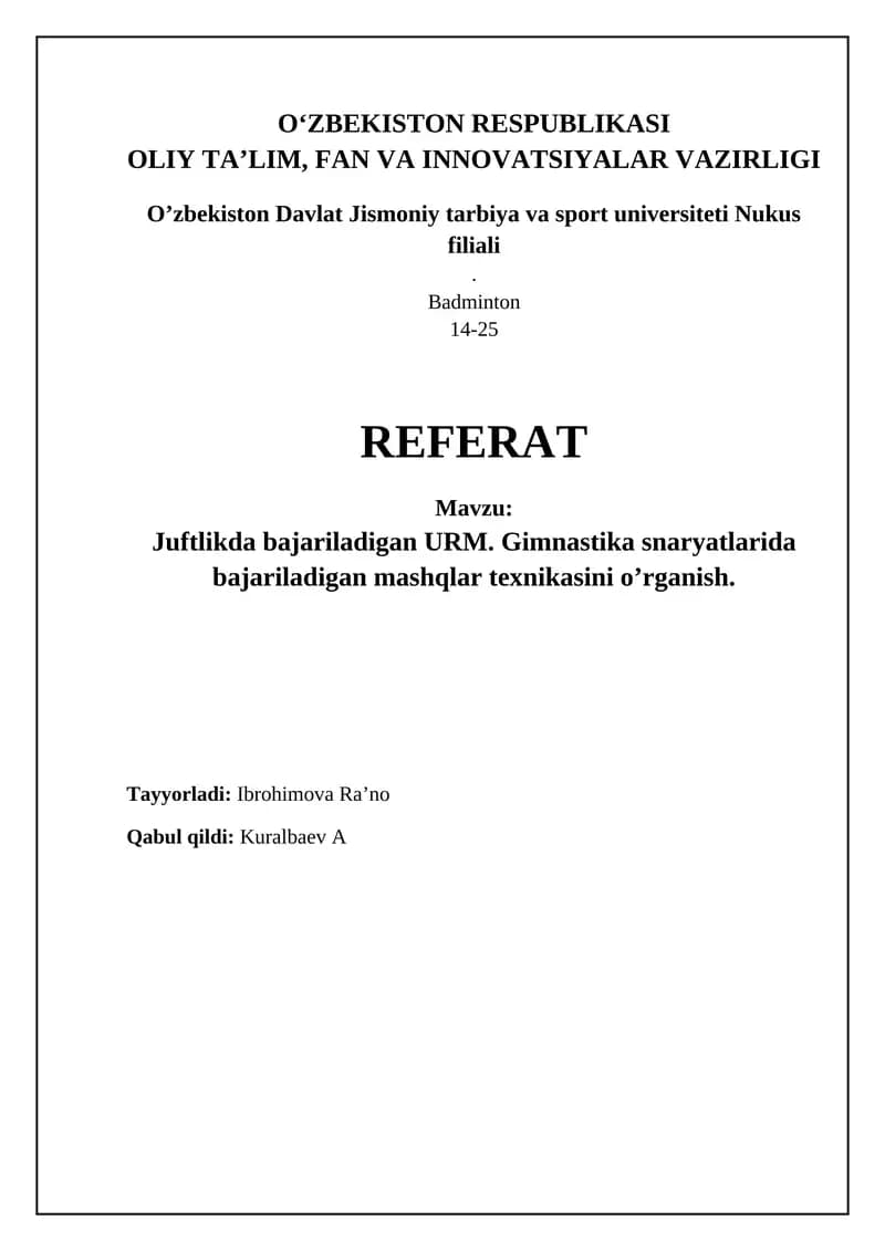 Badminton REFERAT
