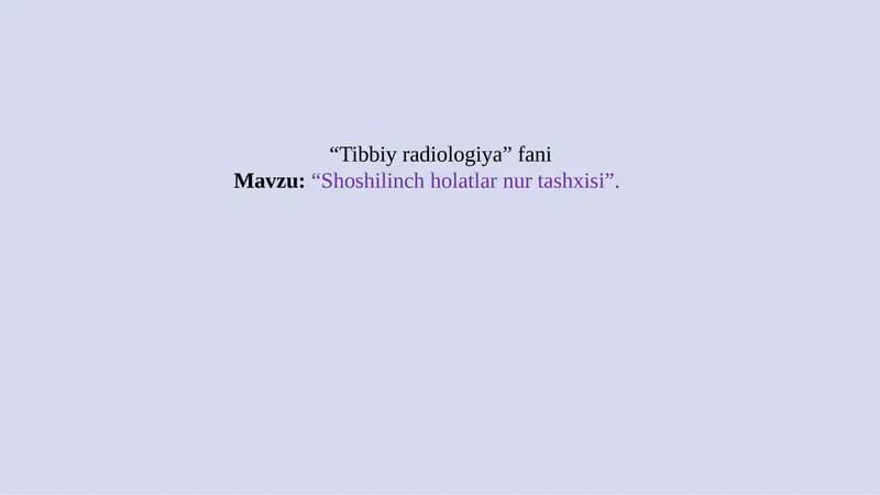 Tibbiyradiologiya