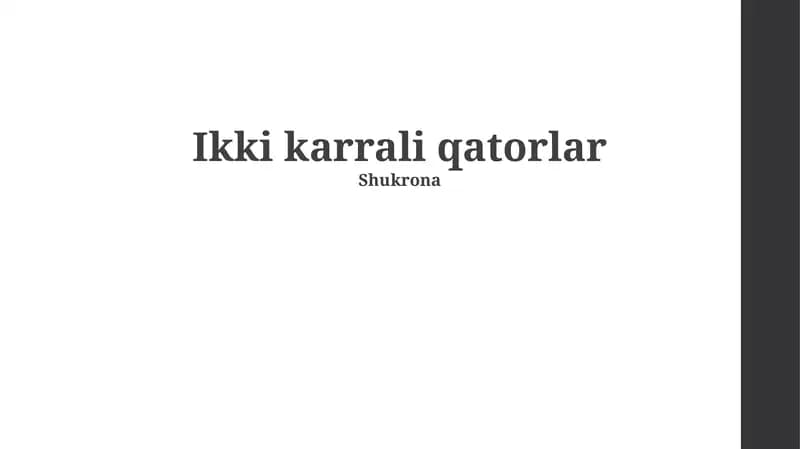 Ikki karrali qatorlar