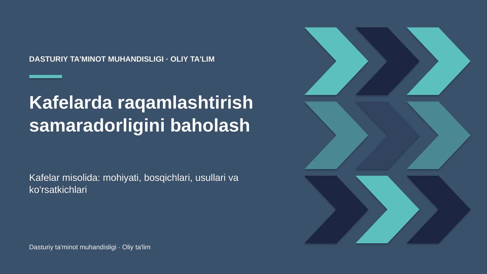 Kafelarda raqamlashtirish samaradorligini baholash