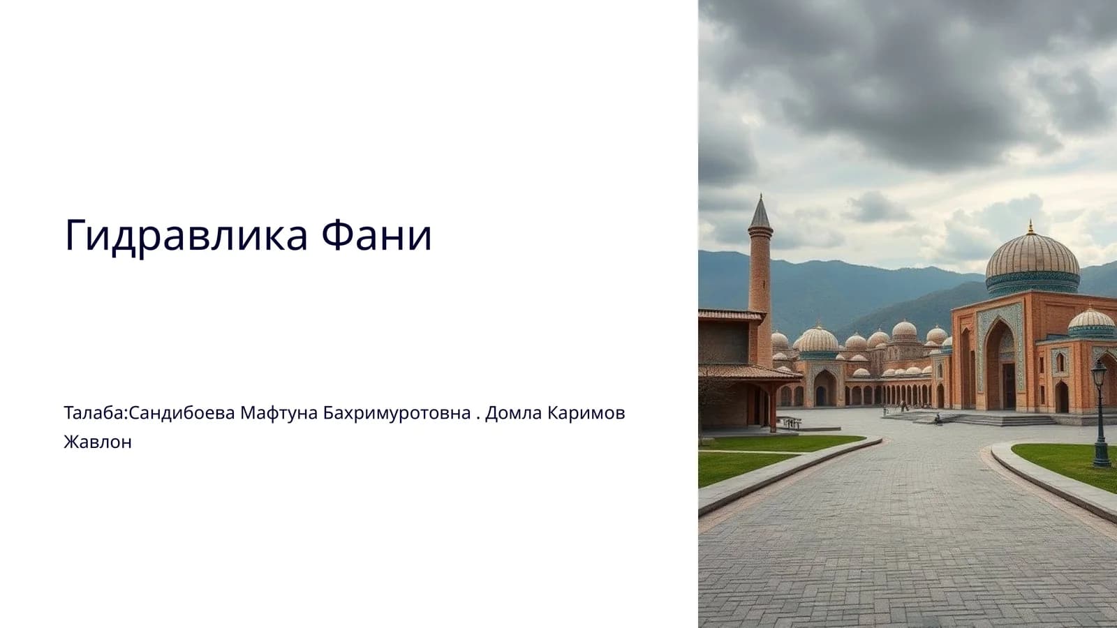 Гидравлика Фани