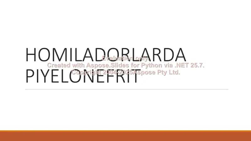 HOMILADORLARDA PIYELONEFRIT
