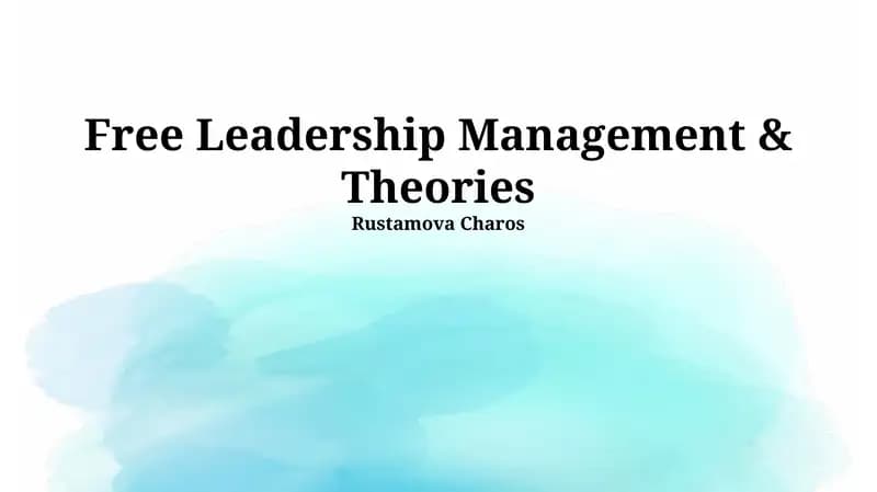 Foundational Leadership Theories