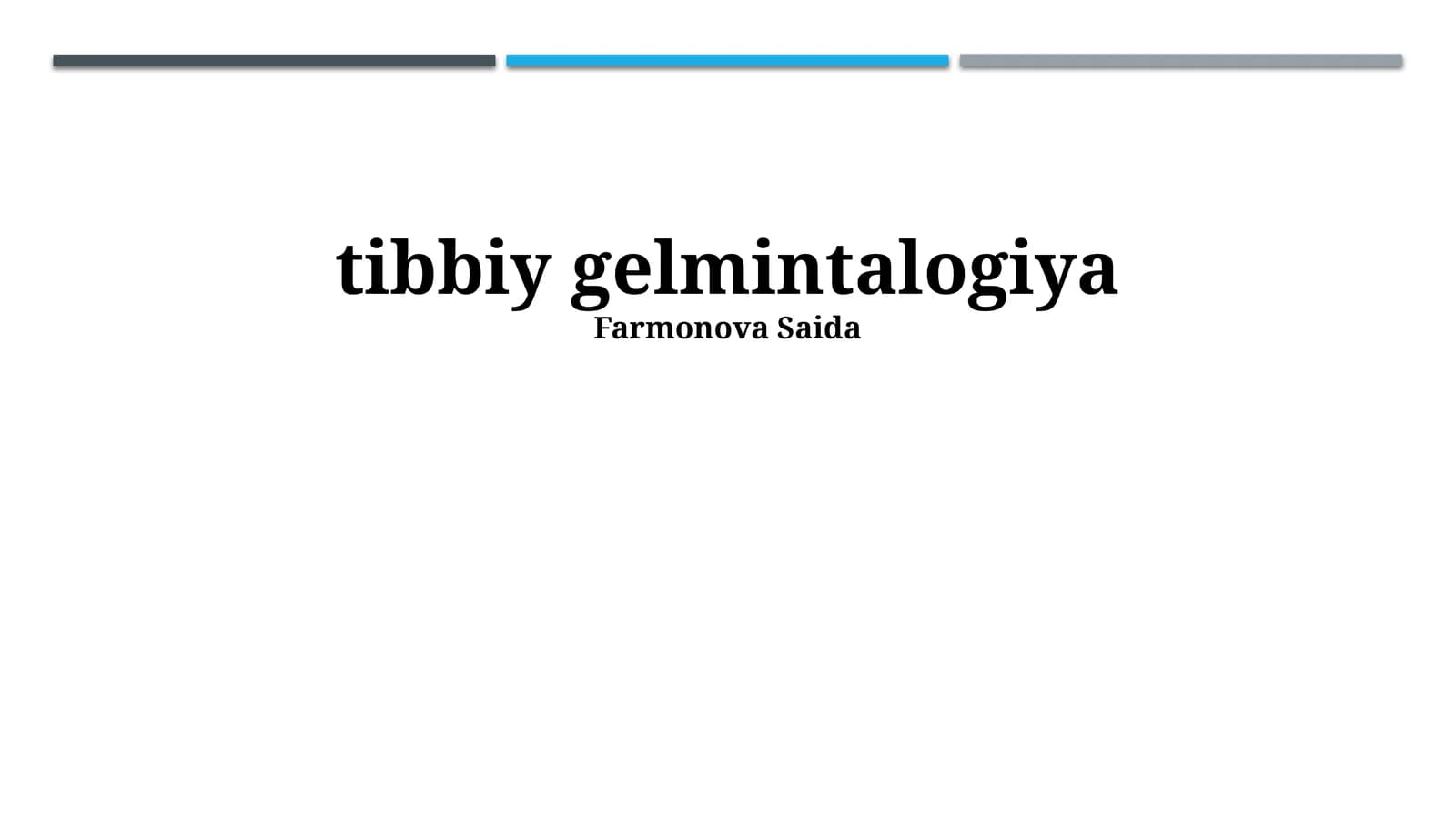 tibbiy gelmintalogiya