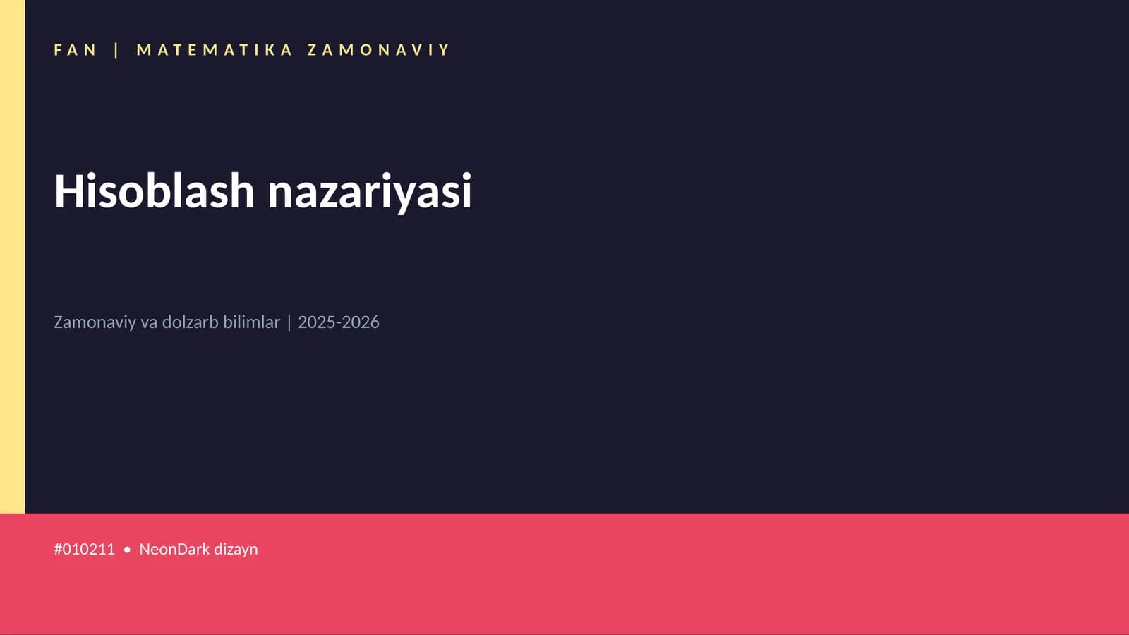 FAN | MATEMATIKA ZAMONAVIY