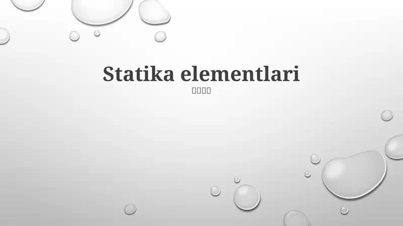 Statika elementlari