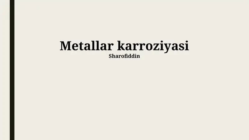 Metallar karroziyasi