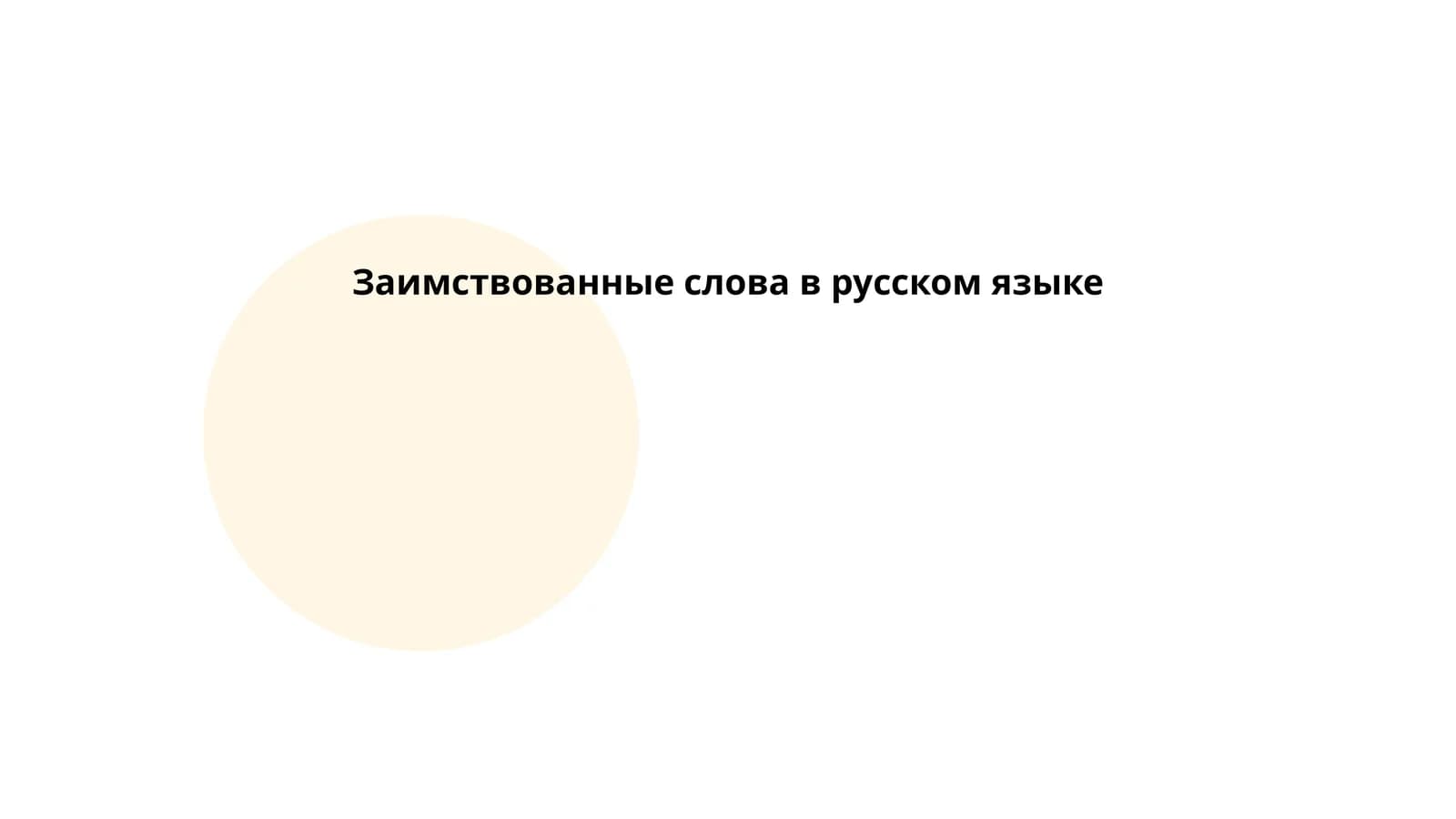 Заимствованные слова в русском языке