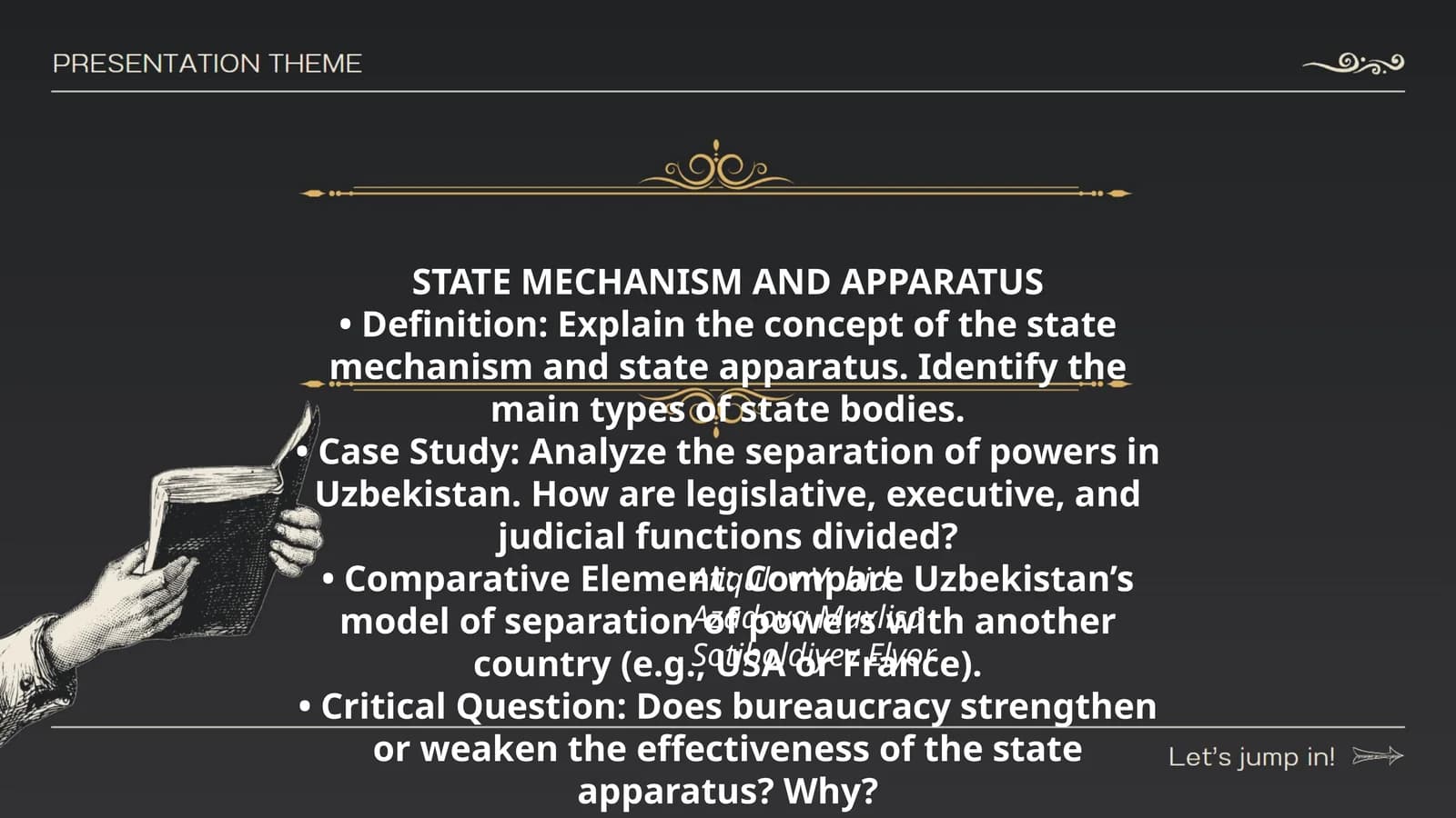 DAVLAT MEKHANIZMI VA APPARATI