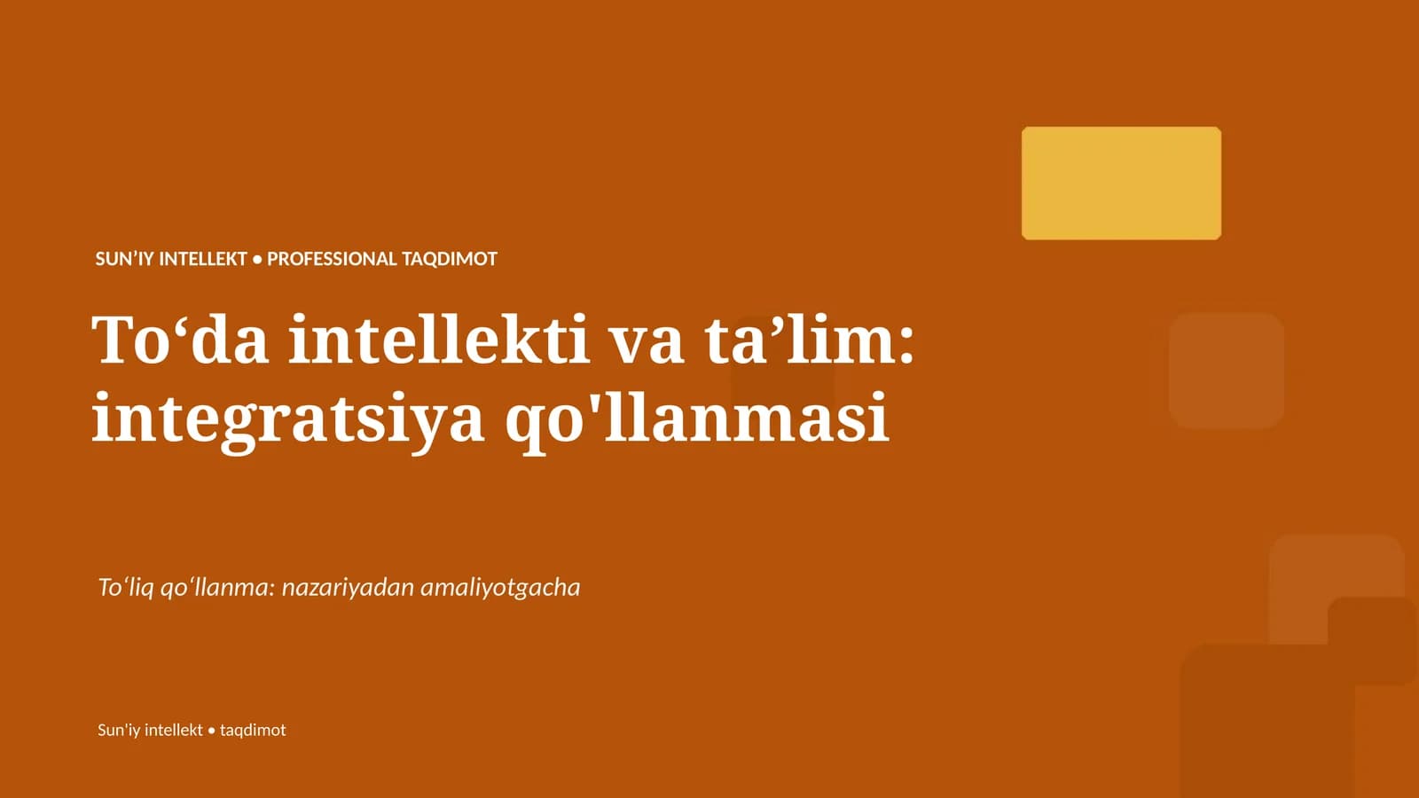 Toʻda intellekti va taʼlim: integratsiya qo'llanmasi