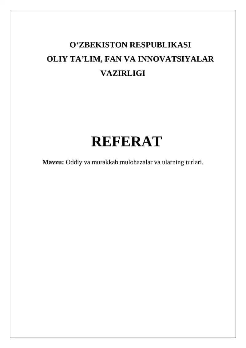 Sodd va Murakkab Bayonotlar