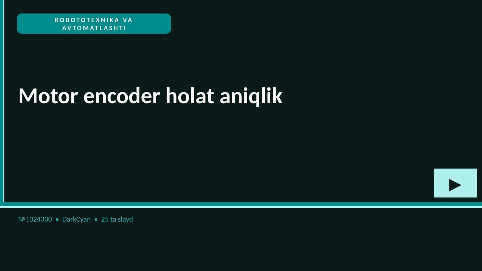 ROBOTOTEXNIKA VA AVTOMATLASHTI