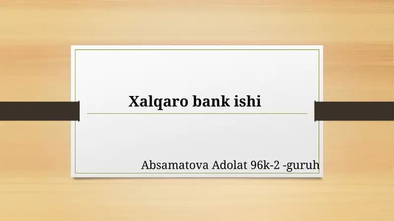 Absamatova Adolat 96k-2 -guruh