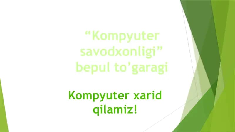 Kompyuter savodxonligi - Kompyuter xarid qilamiz!