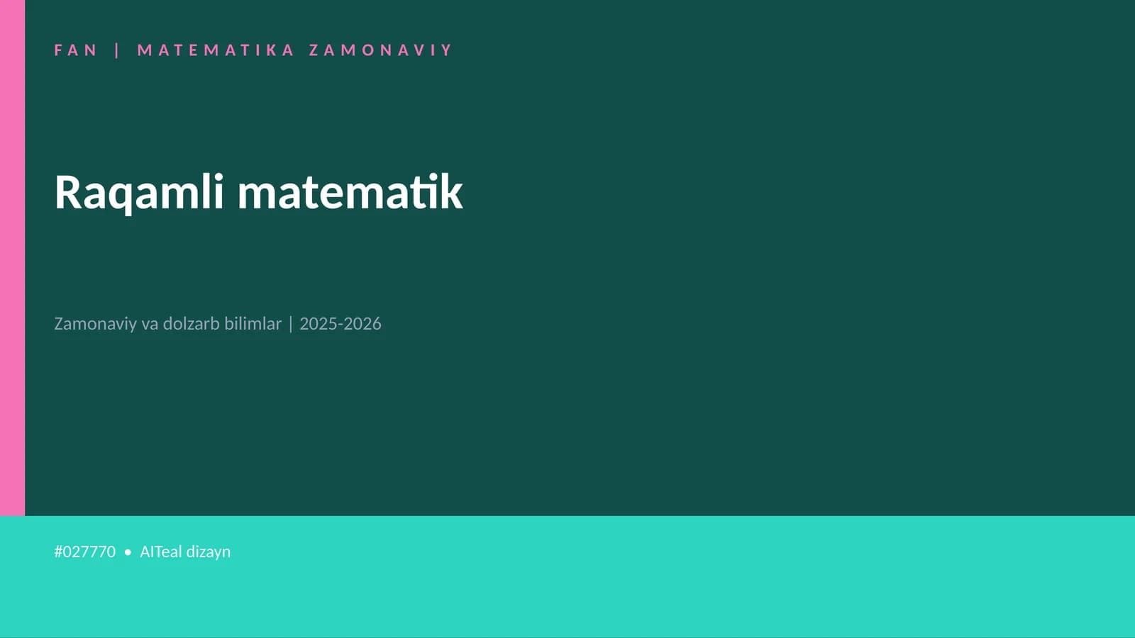 Raqamli matematik