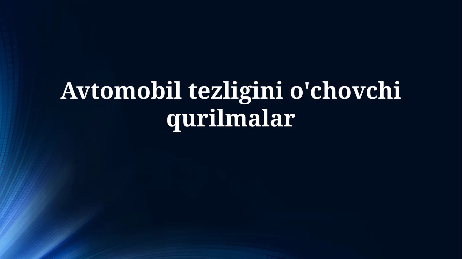 Lazer tezlik o'lchagichlar