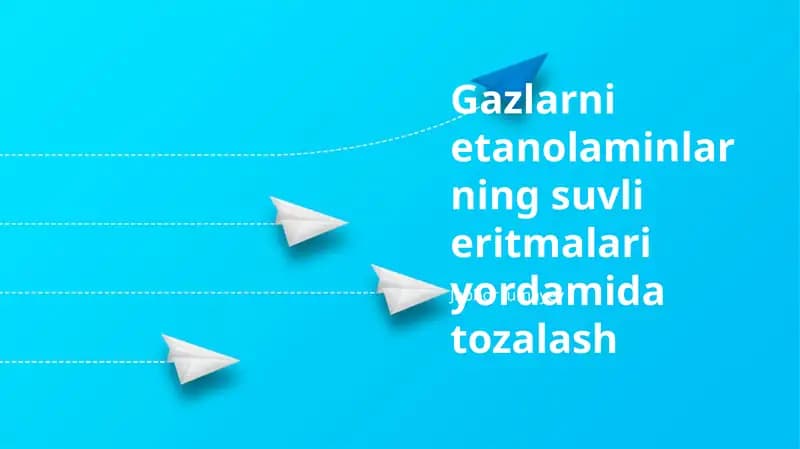 Gazlarni etanolaminlarning suvli eritmalari yordamida tozalash