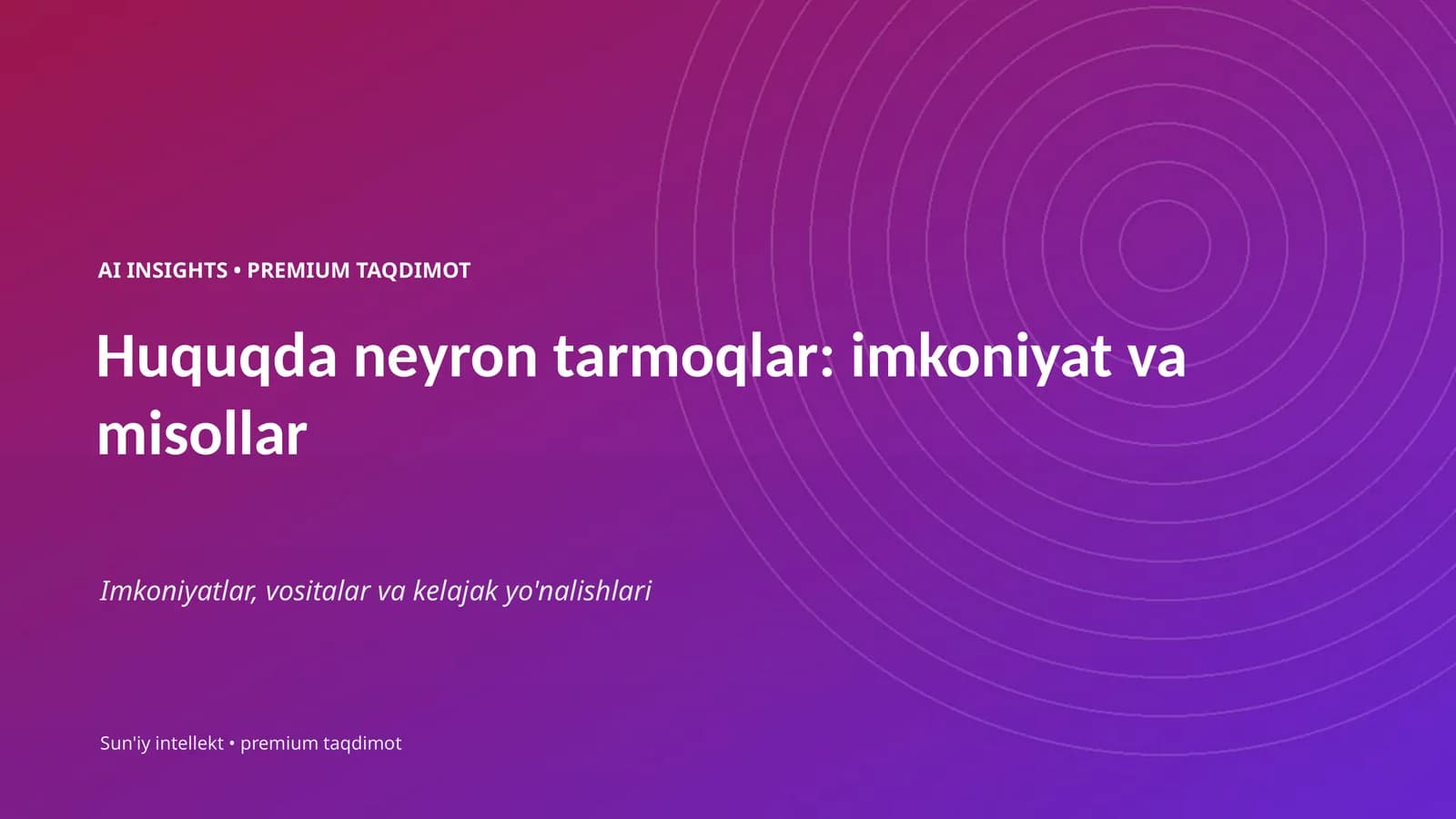 AI INSIGHTS • PREMIUM TAQDIMOT