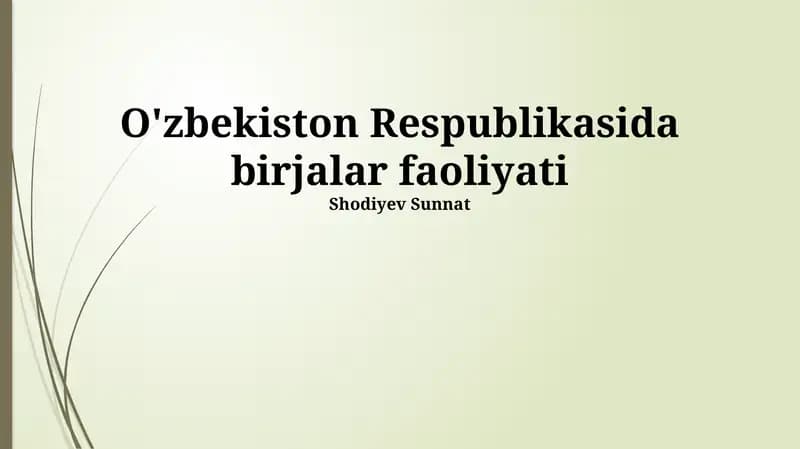 Valyuta Birjalari Faoliyati