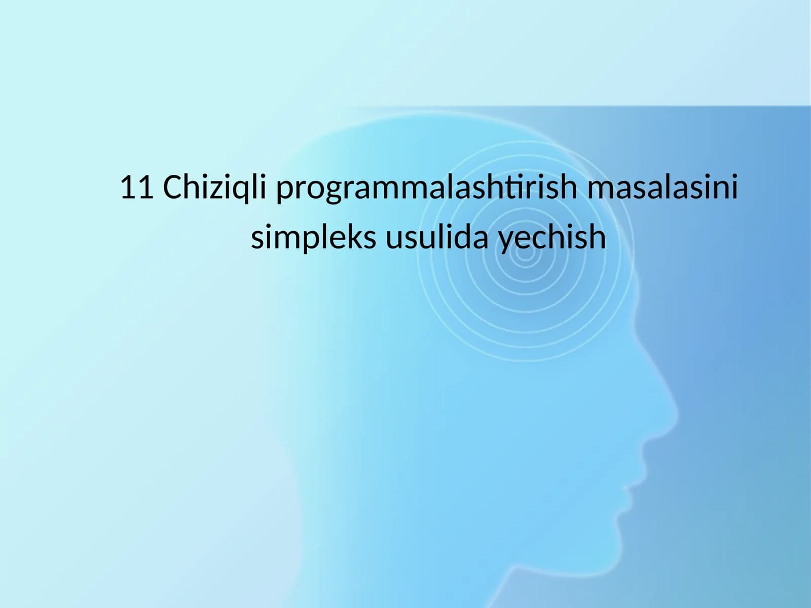 11 Chiziqli programmalashtirish masalasini simpleks usulida yechish