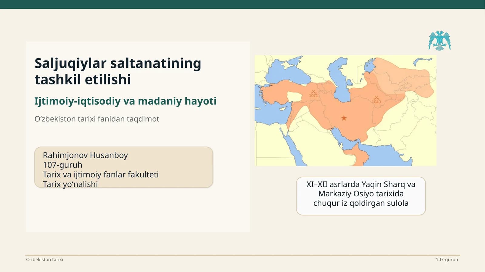 Saljuqiylar saltanatining tashkil etilishi
