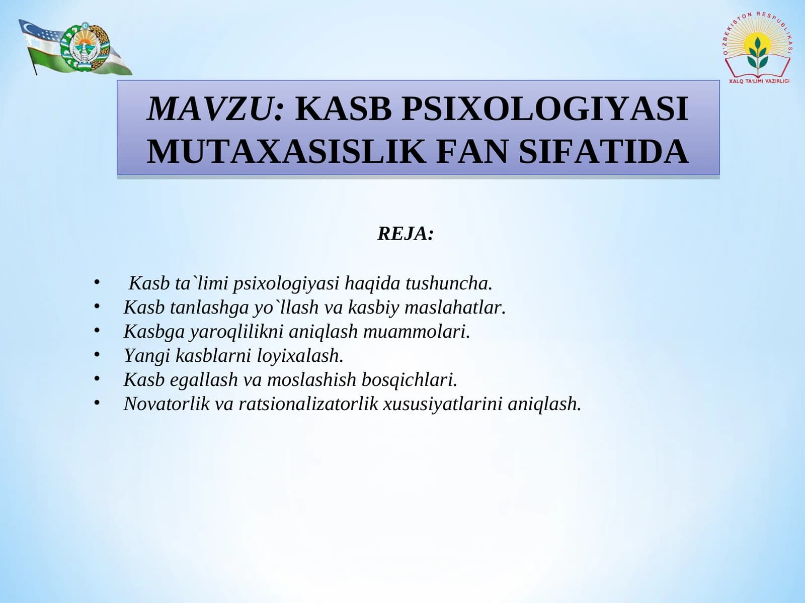 Kasb Psixologiyasi