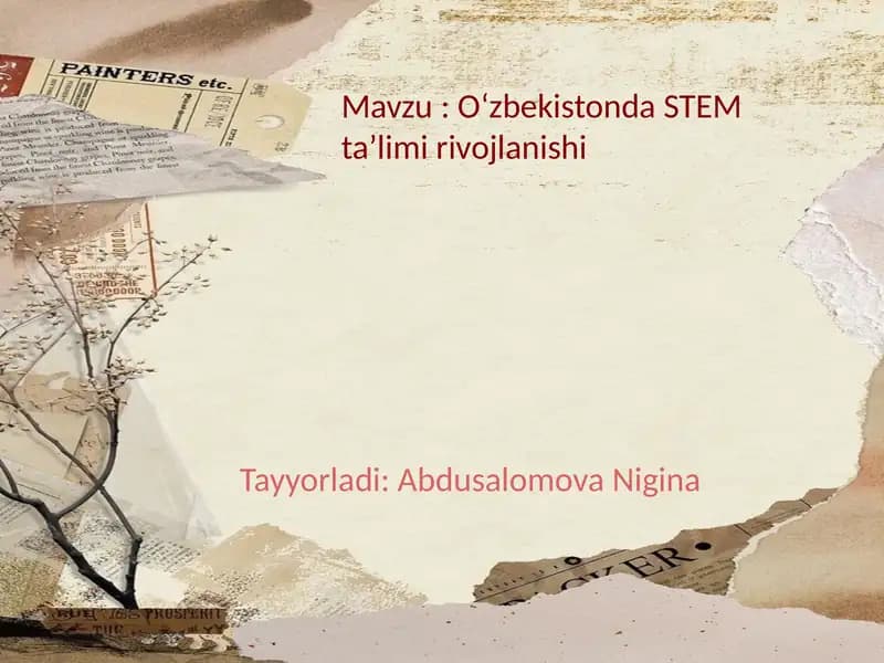 Oʻzbekistonda STEM taʼlimi rivojlanishi