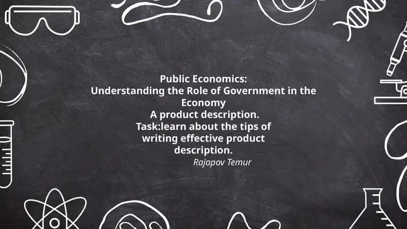 Public Economics: Understanding the Role of Government in the Economy